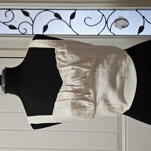 Hollister White Linen Blend Corset Style Crop Top Medium